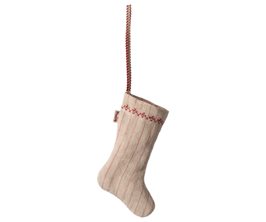 Maileg Stocking ornament, Stripe - Sand