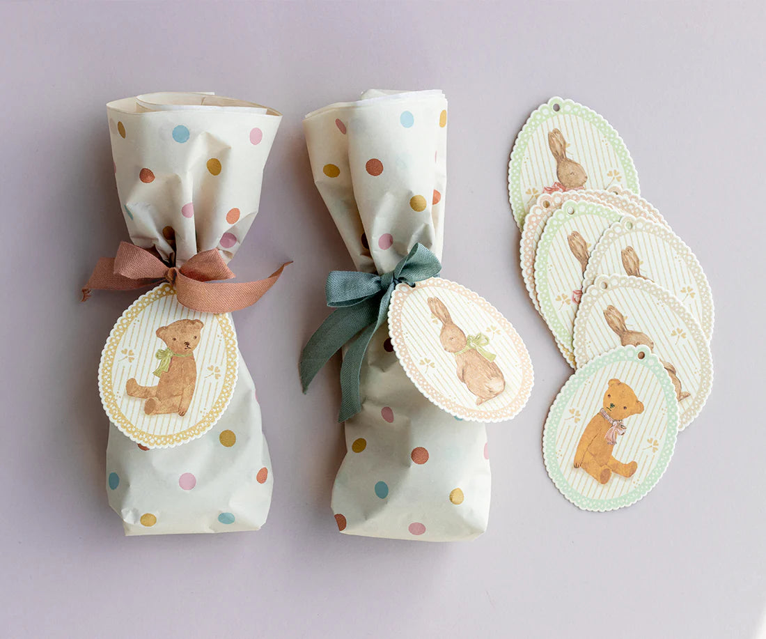 Maileg Gift tags, Bunnies and Teddies, 12 pcs.