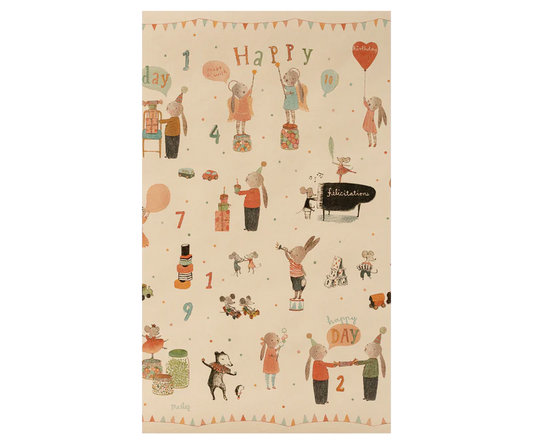 *PRESALE* Maileg Gift wrap, 10 m - Happy Day