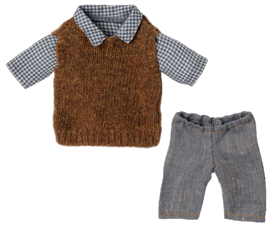 Maileg Shirt, slipover and pants, Teddy dad