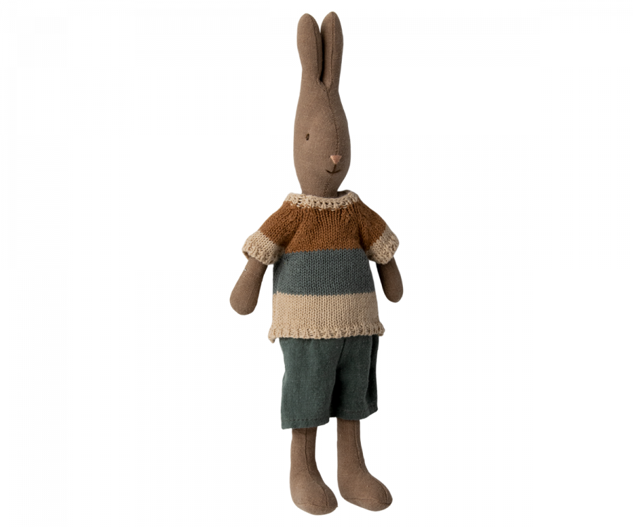 Maileg Rabbit size 2 (11.42"), Brown - Shirt and shorts