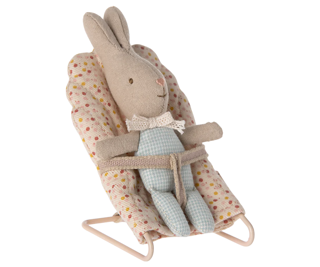 Maileg Rabbit, My - Light blue check