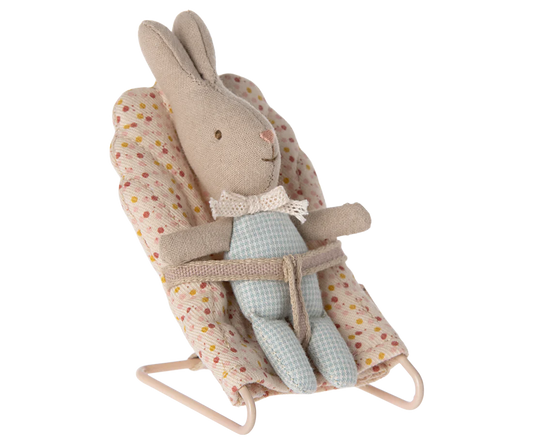 Maileg Rabbit, My - Light blue check