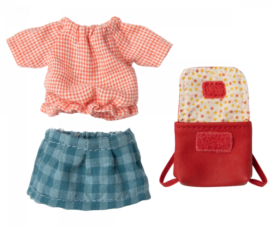 Maileg Clothes and bag, Big sister mouse - Red