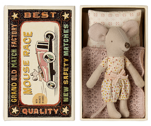 Maileg Little sister mouse in matchboxMaileg Little sister mouse in matchbox