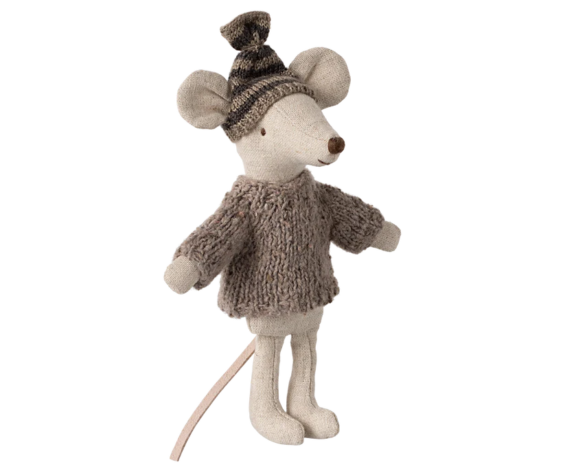 Maileg Knitted sweater and hat, Big brother mouse