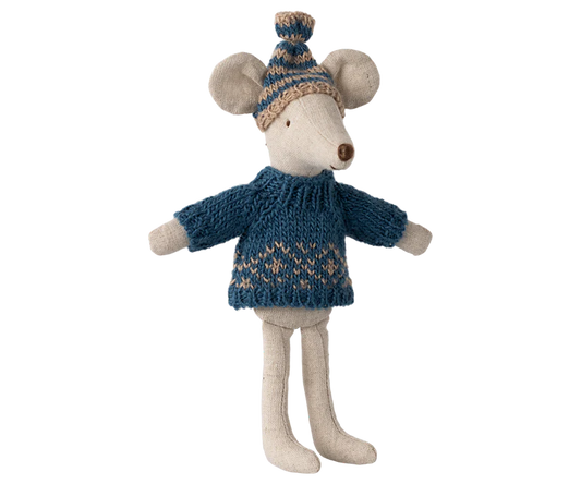 Maileg Knitted sweater and hat, Dad mouse