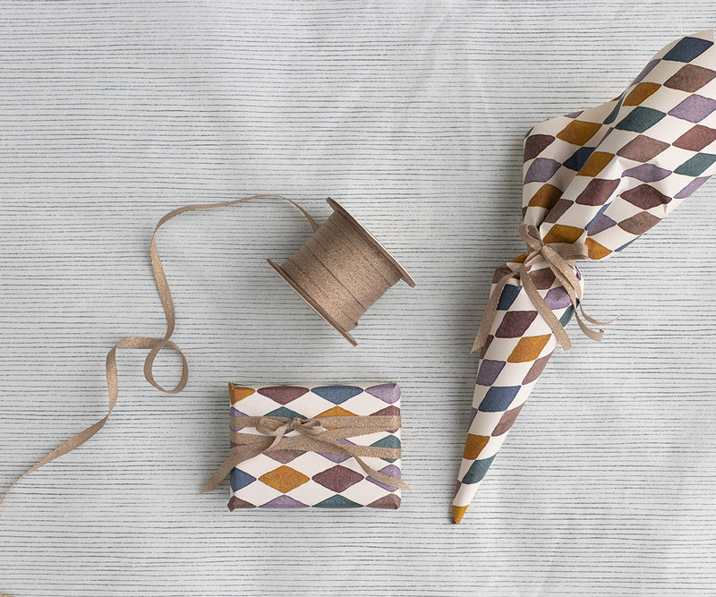 *PRESALE* Ribbon, 25 m - Vintage rose/Gold