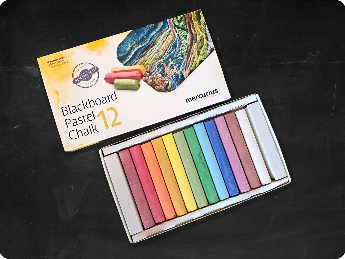 Blackboard Pastel Chalk 12 assorted colours