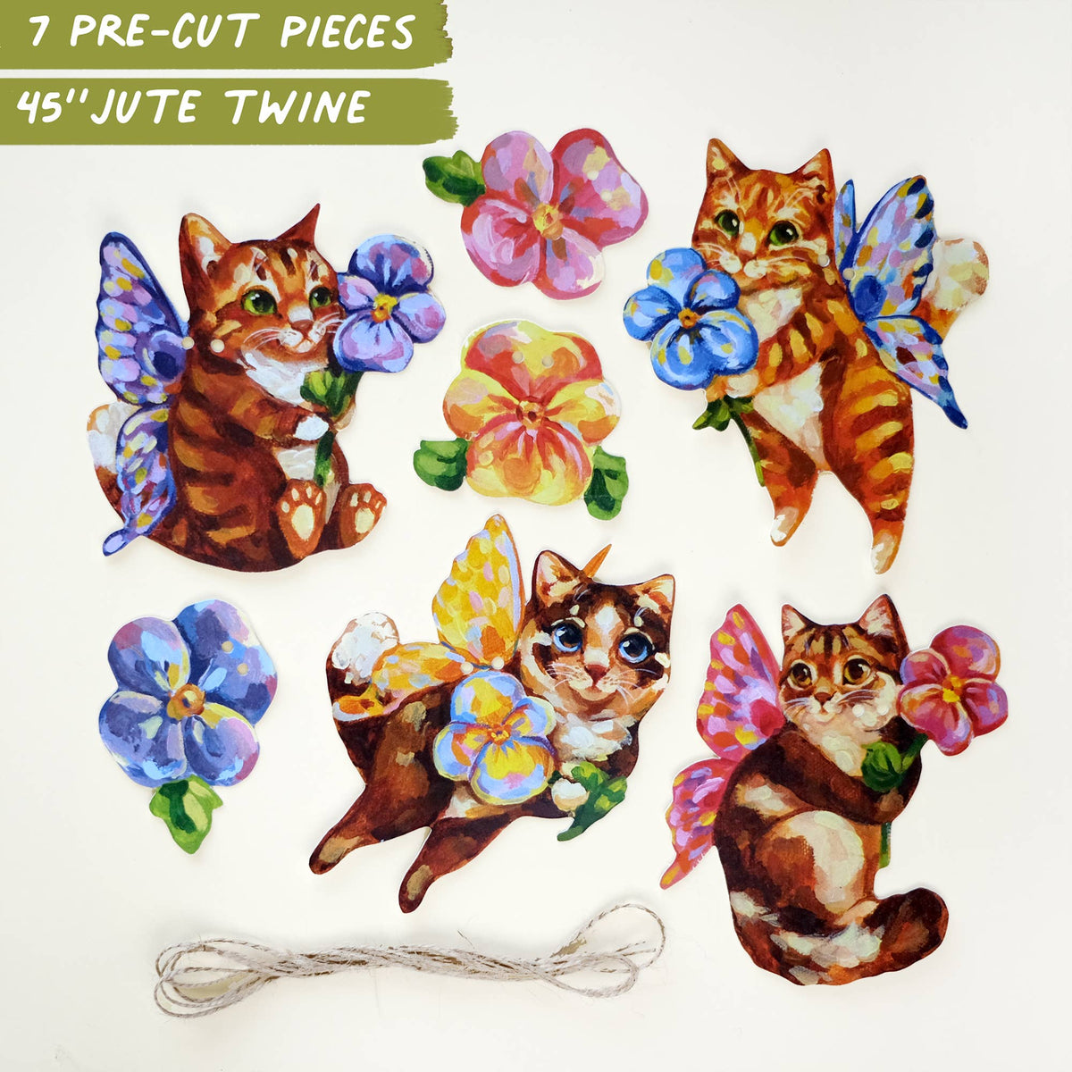 Fairy Cats Paper Garland | DIY Garland Kit