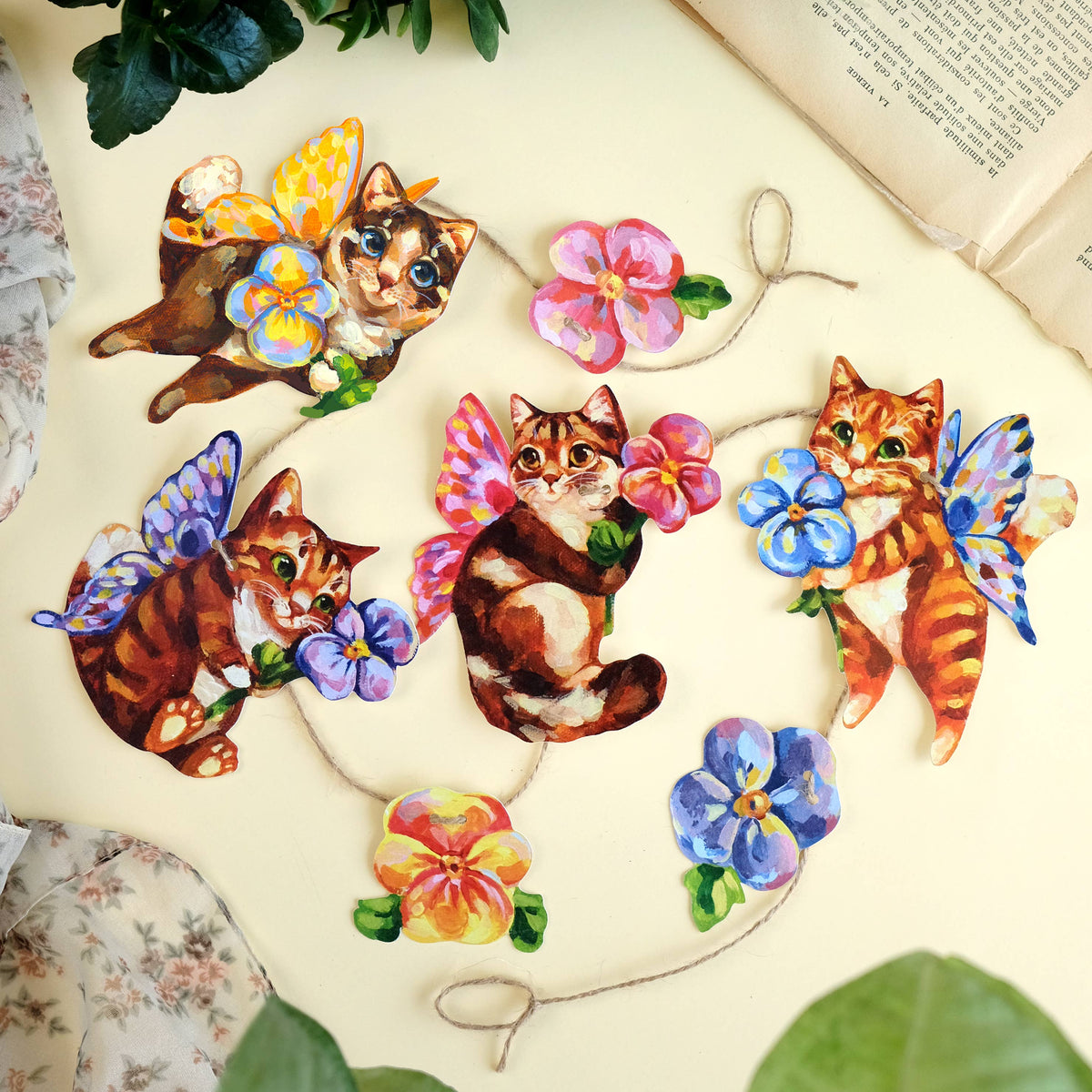 Fairy Cats Paper Garland | DIY Garland Kit