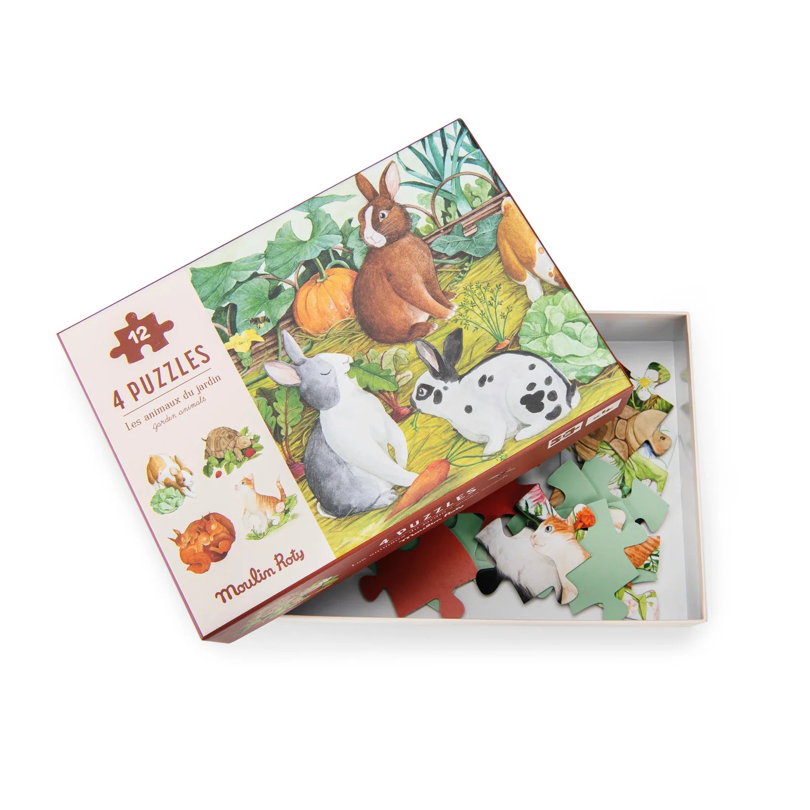 4 Mini Animal Puzzles (4 x 12pcs)
