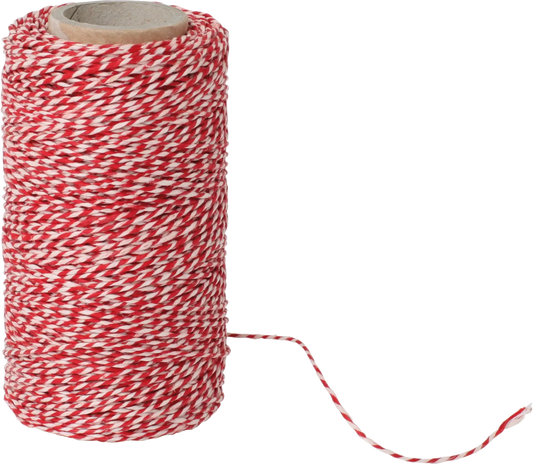 Red & White Flax Twine