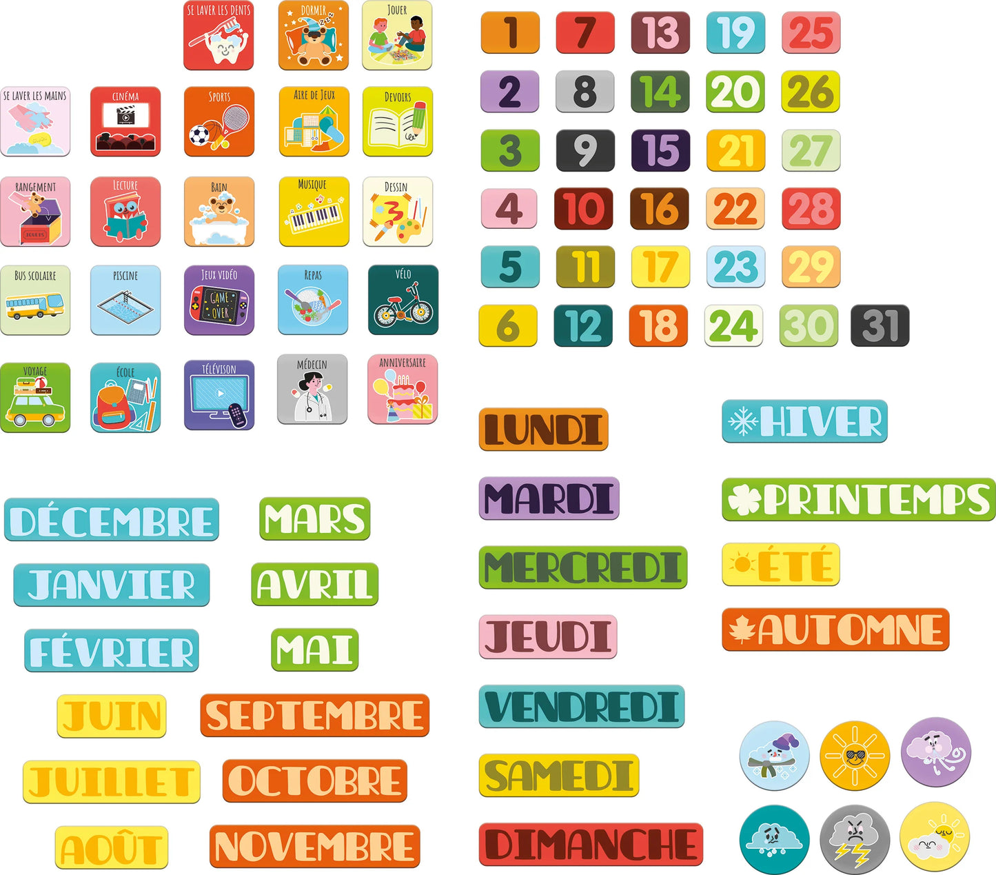 *FRENCH* Wooden Magnetic Calendar