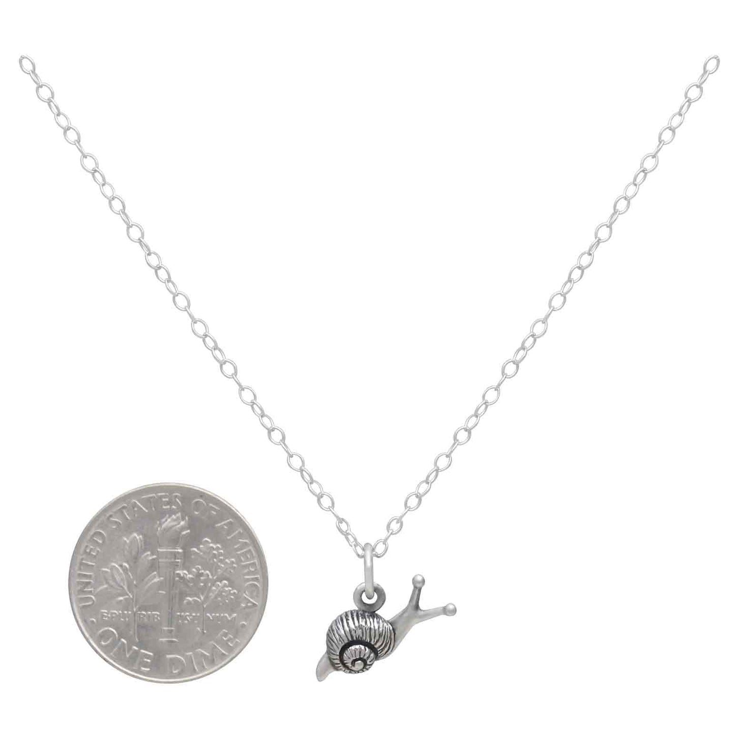 18 Inch Sterling Silver Snail Necklace