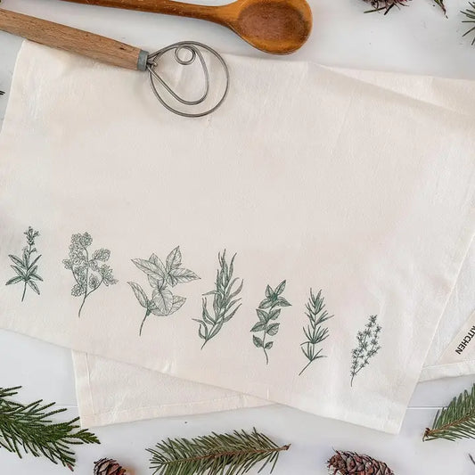 Garden Herbs Tea Towel