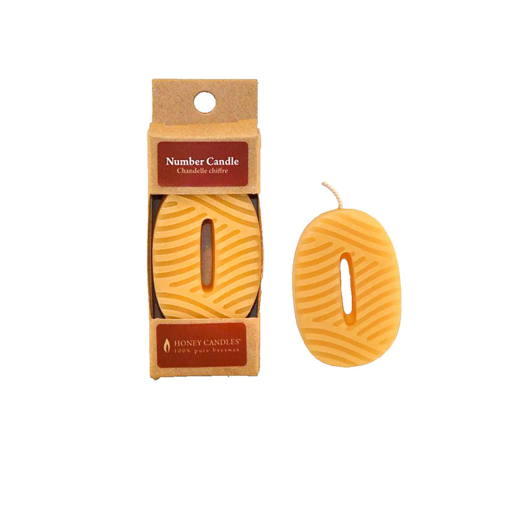 Honey Candles Number 0 Natural Beeswax Party Candle