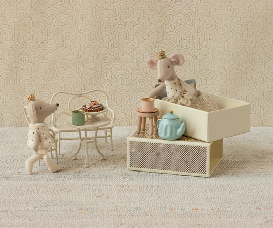 Maileg Royal twin mice, Little sister and brother in matchbox