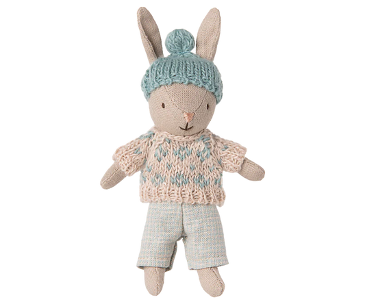 *PRESALE* Maileg Winter rabbit, Micro - Sand - Mint