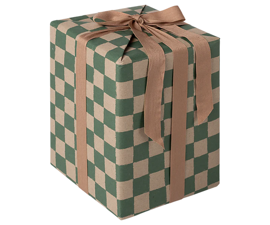 *PRESALE* Maileg Gift wrap, 10 m - Checker - Green