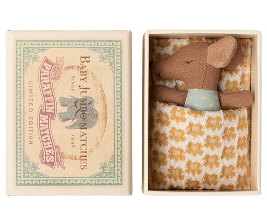 *PRESALE* Maileg Sleepy wakey baby mouse in matchbox - Blue
