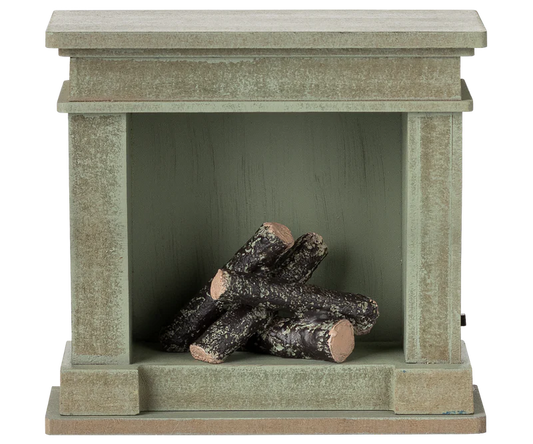 *SPECIAL ORDER* Maileg Fireplace, Miniature - Dusty green (Teddy/Rabbit Size)