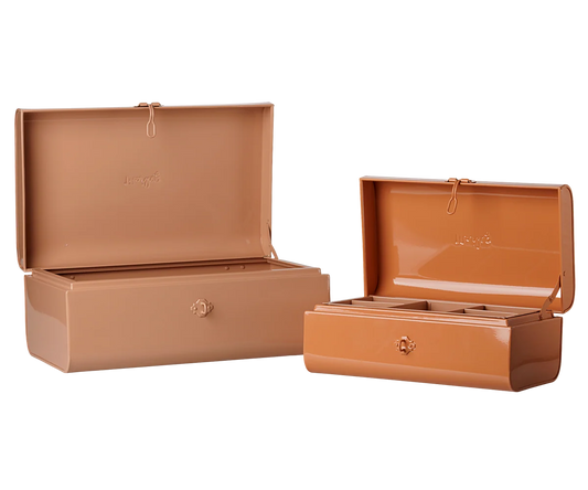 *PRE-SALE* (NOVEMBER) Maileg Storage suitcase set - Powder/Coral w. tray