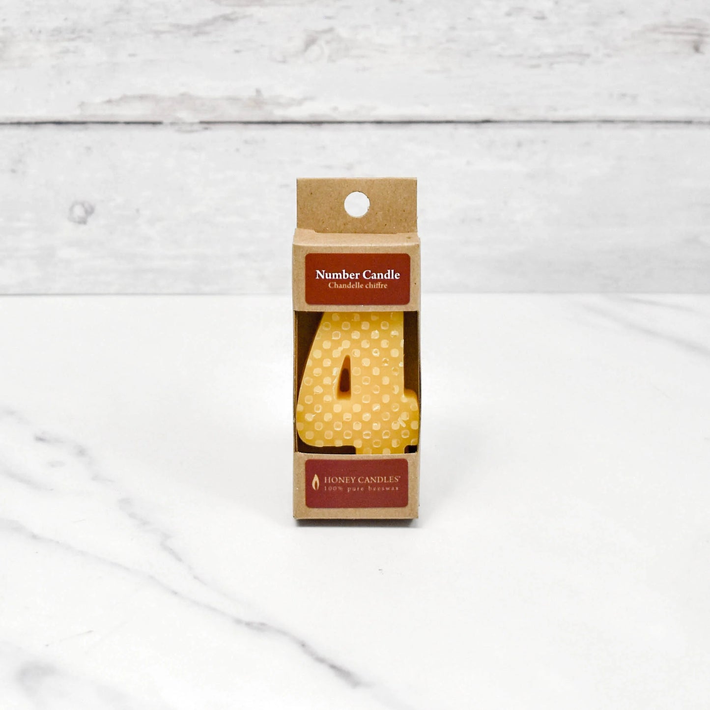 Honey Candles Number 4 Natural Beeswax Party Candle