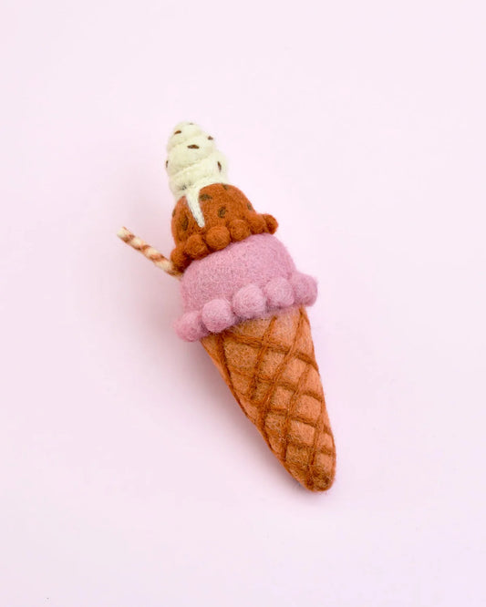 Felt Neapolitan (Harlequin) Ice Cream