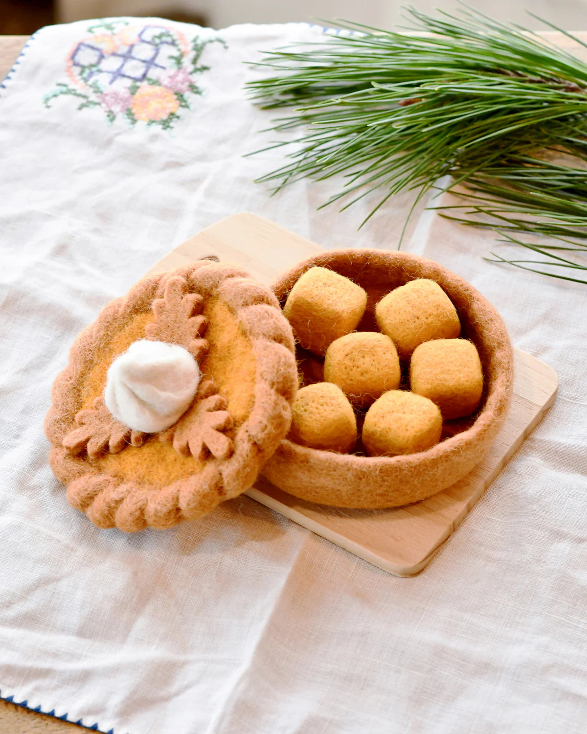 Felt Pumpkin Pie Play Food Set