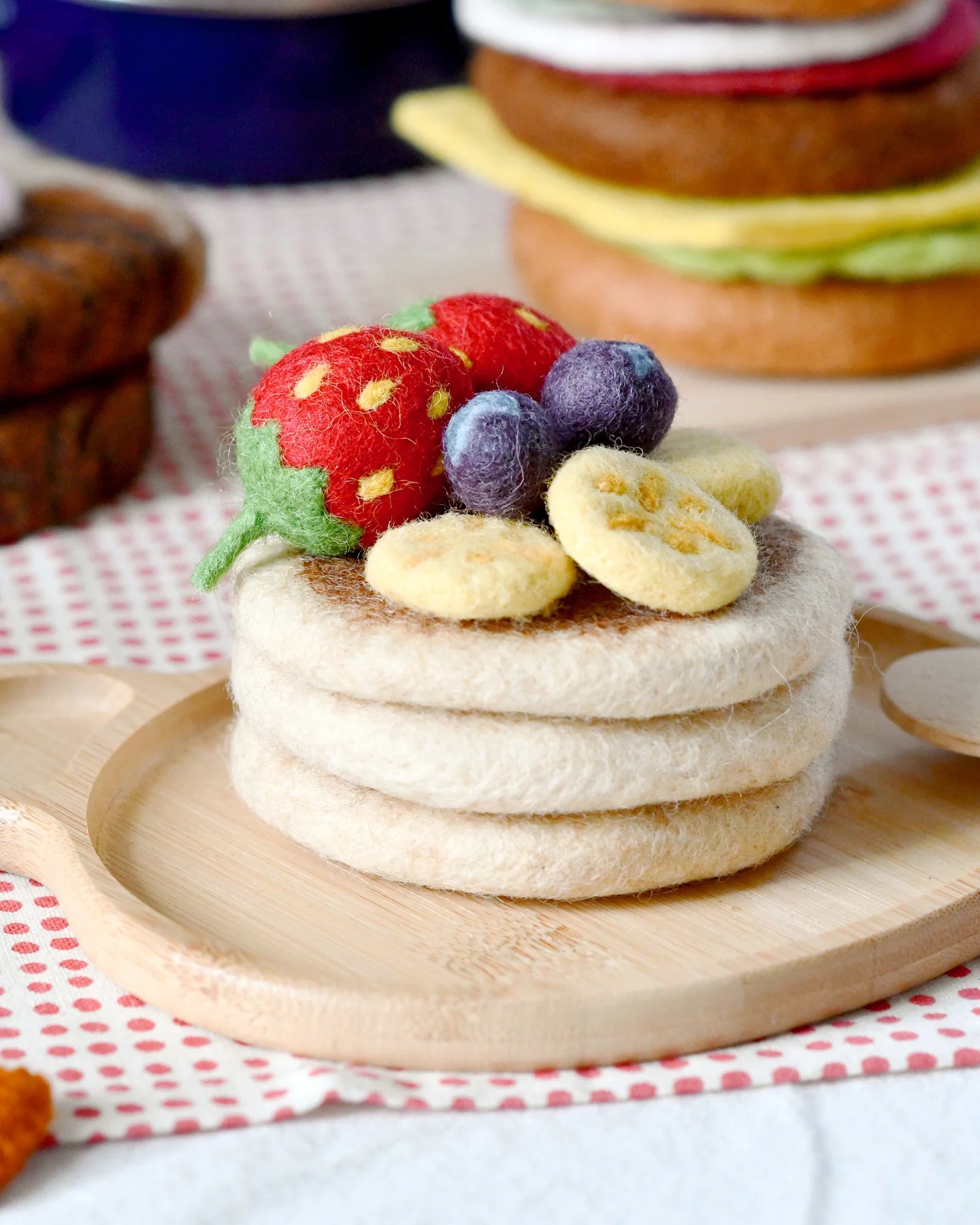 Tara Treasures Felt Pancake Stack Play Food Set