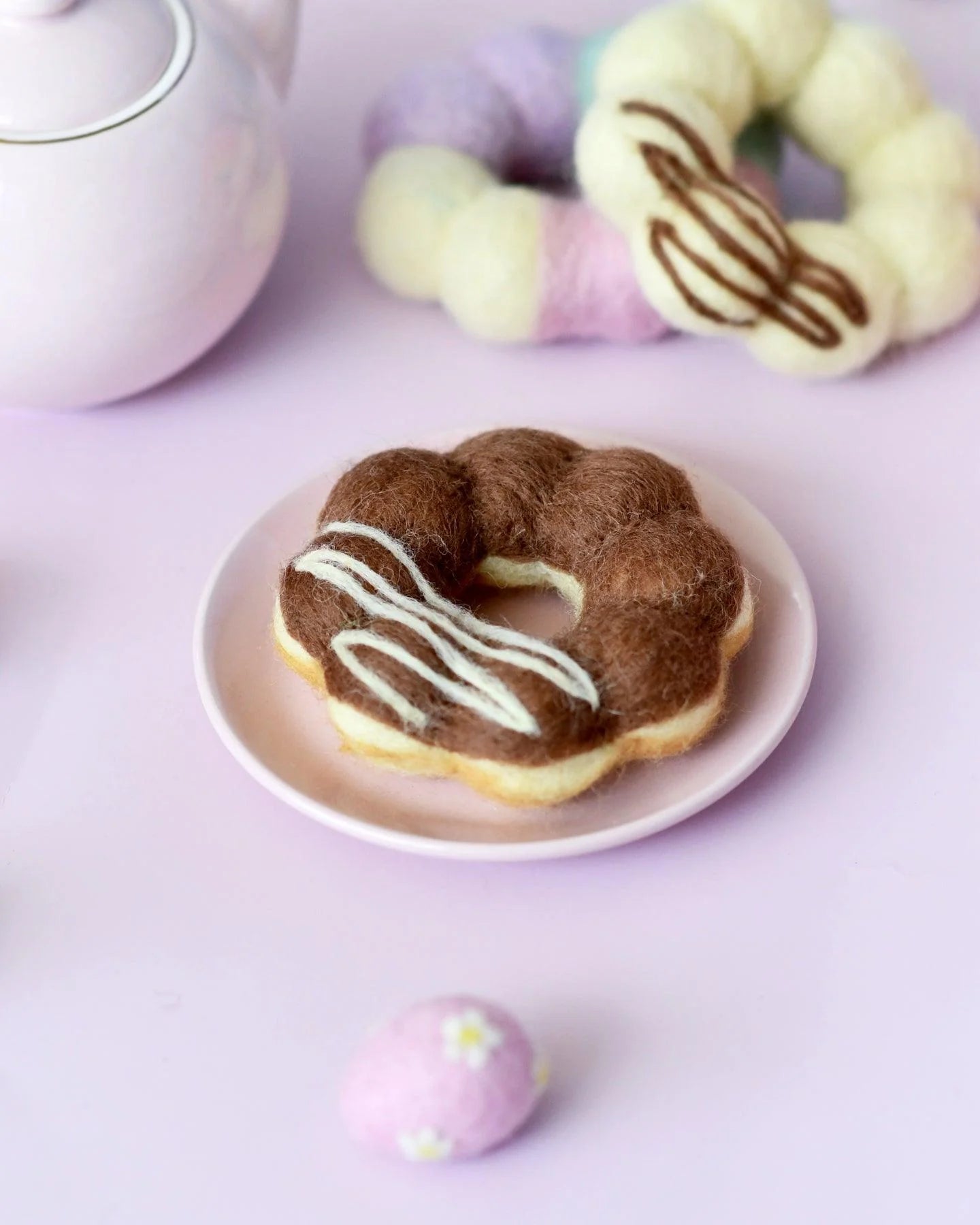 Tara Treasures Felt Chocolate Pon De Ring Mochi Donut