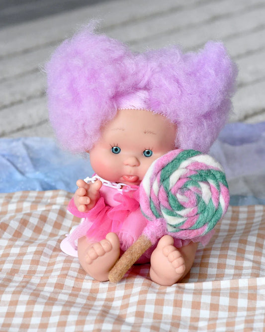 Felt Colourful Pink and Green Swirl Lollipop