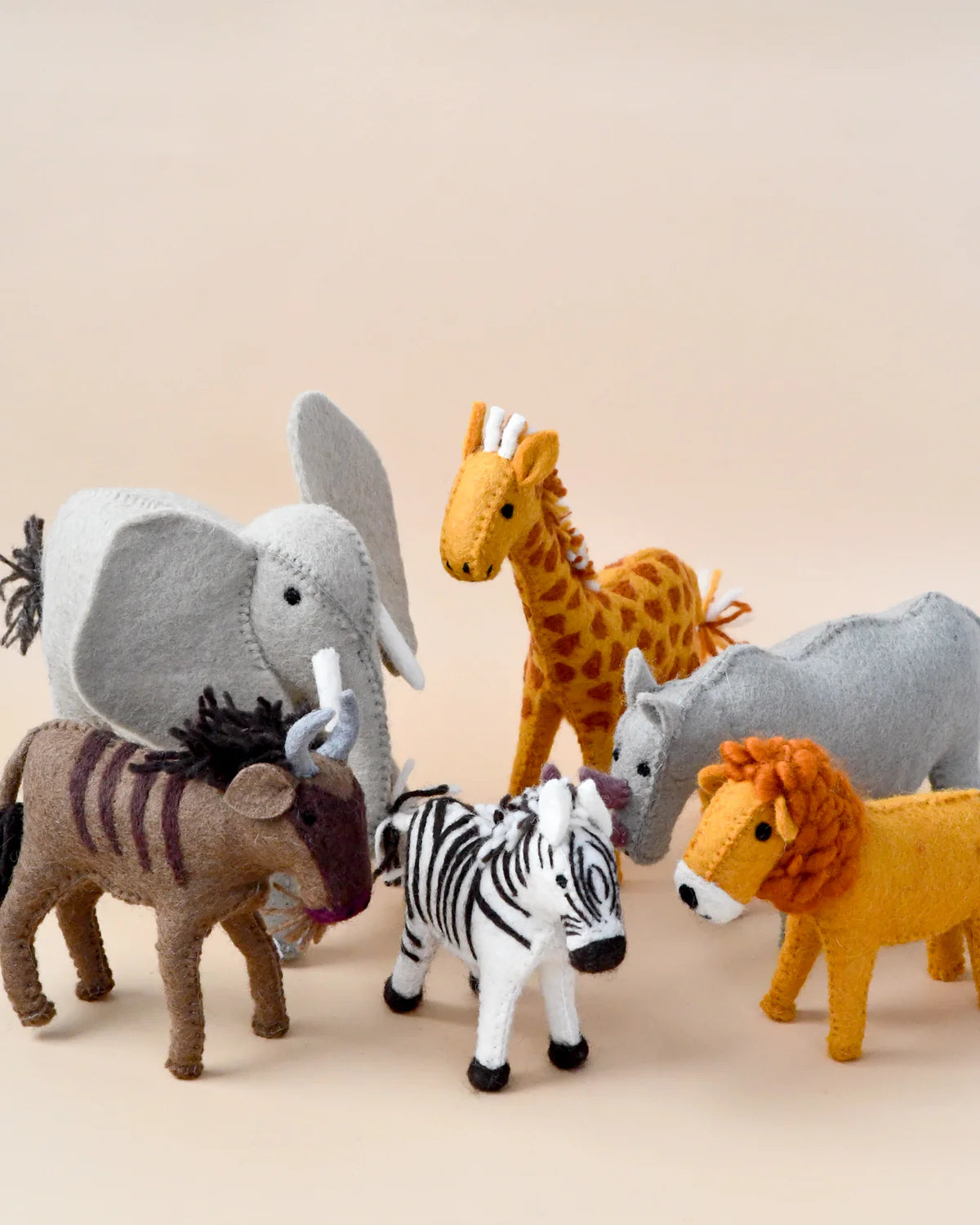 Felt Safari Animal Toys (Set of 6)