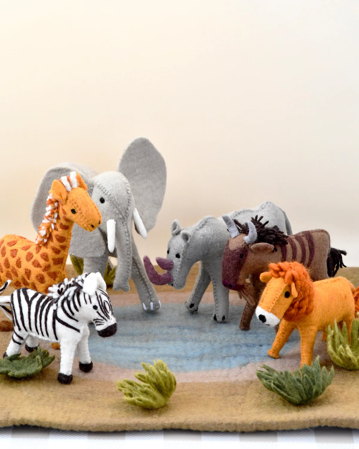 Felt Safari Animal Toys (Set of 6)