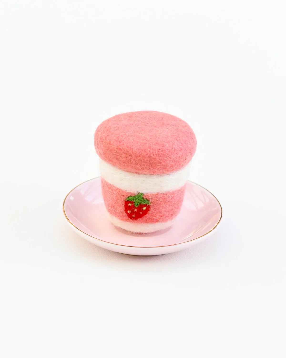 Felt Strawberry Yogurt Cup