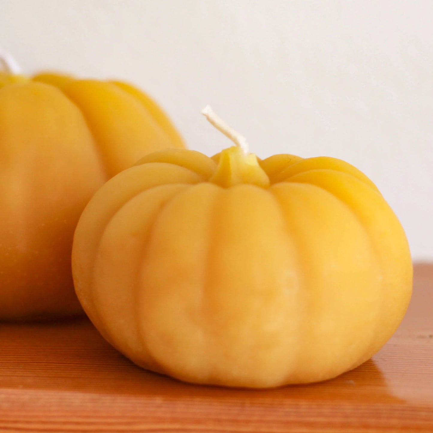 Small Natural Beeswax Pumpkin Candle