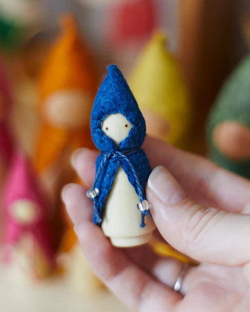 Wonderheart Mini Blue Wooden Gnome