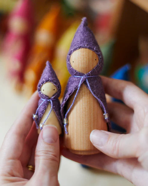 Wonderheart Mini Purple Wooden Gnome