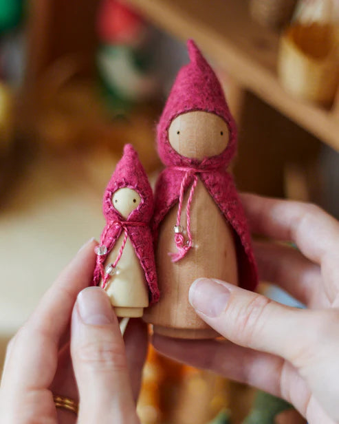 Wonderheart Mini Pink Wooden Gnome