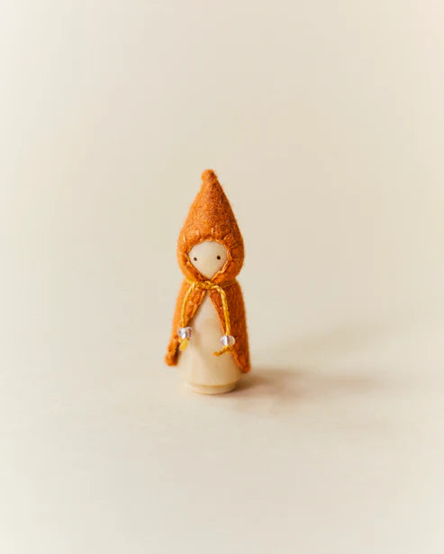 Wonderheart Mini Orange Wooden Gnome