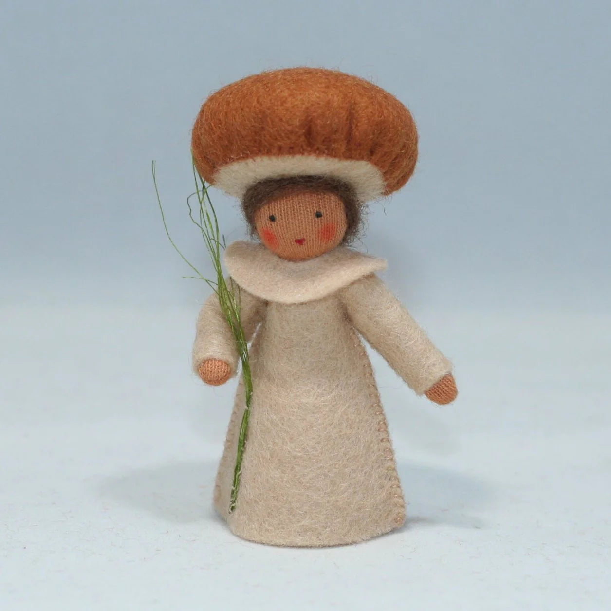 Ambrosius Brown Mushroom Fairy  | 3" Miniature Standing Doll