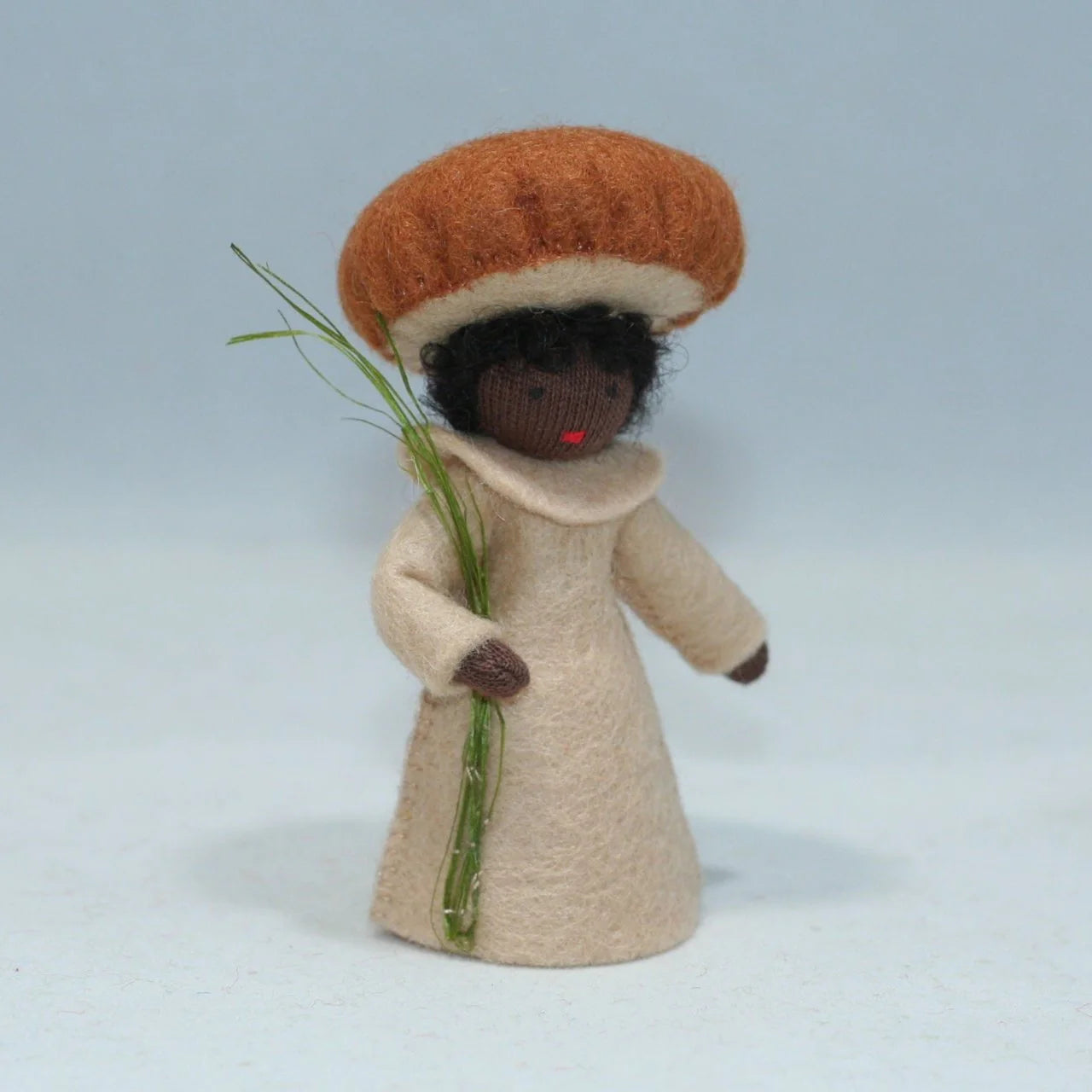 Ambrosius Brown Mushroom Fairy  | 3" Miniature Standing Doll