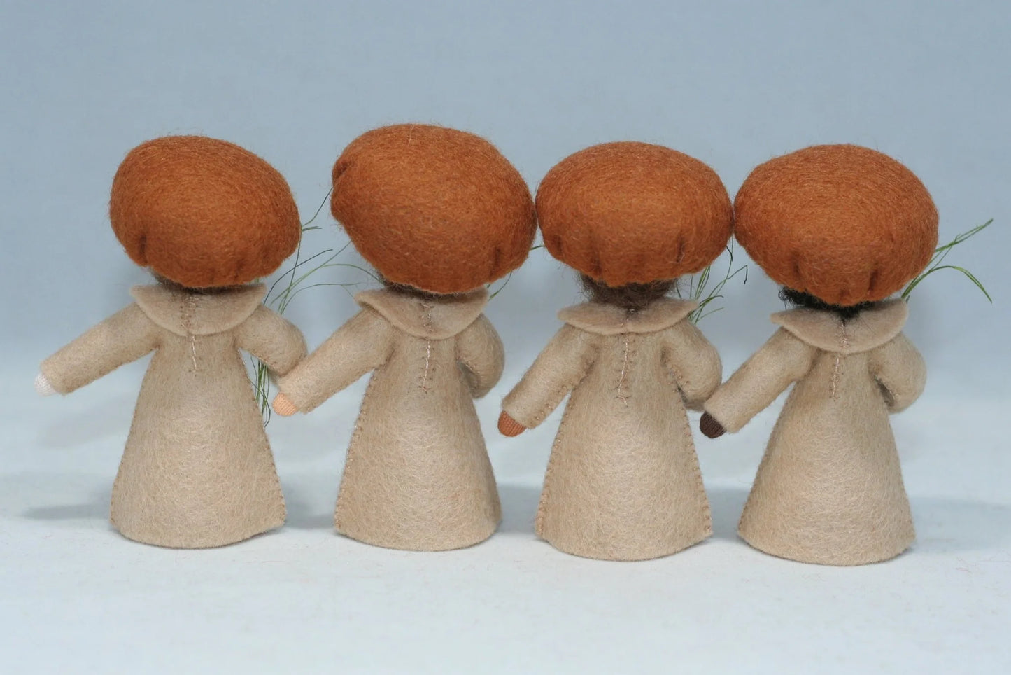 Ambrosius Brown Mushroom Fairy  | 3" Miniature Standing Doll