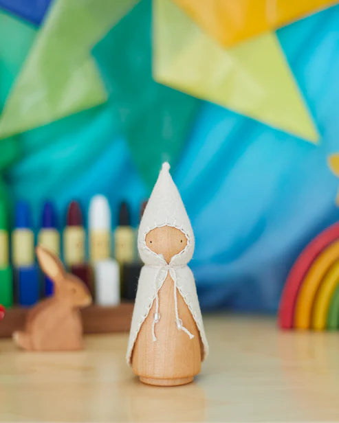 Wonderheart White Wooden Gnome