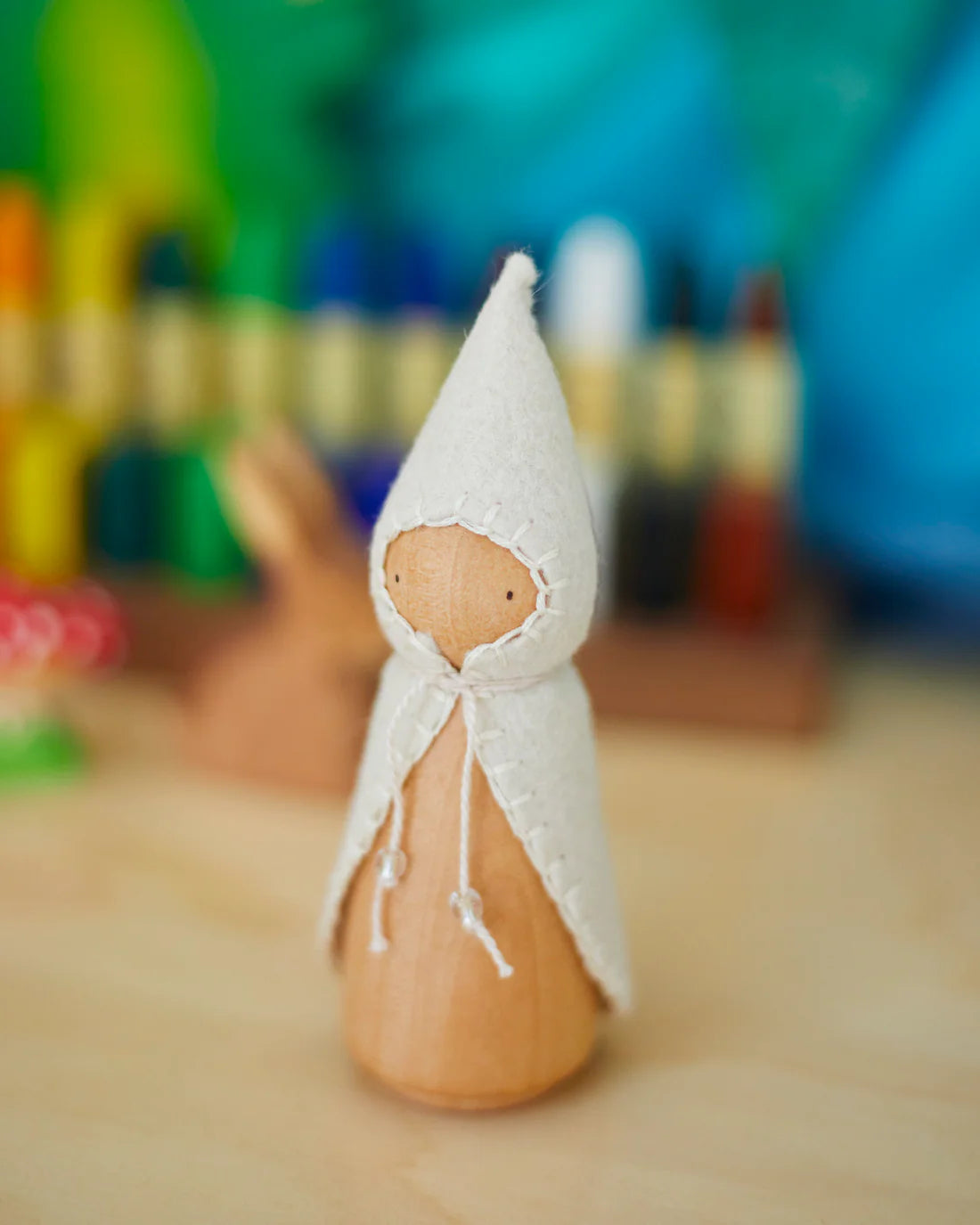 Wonderheart White Wooden Gnome