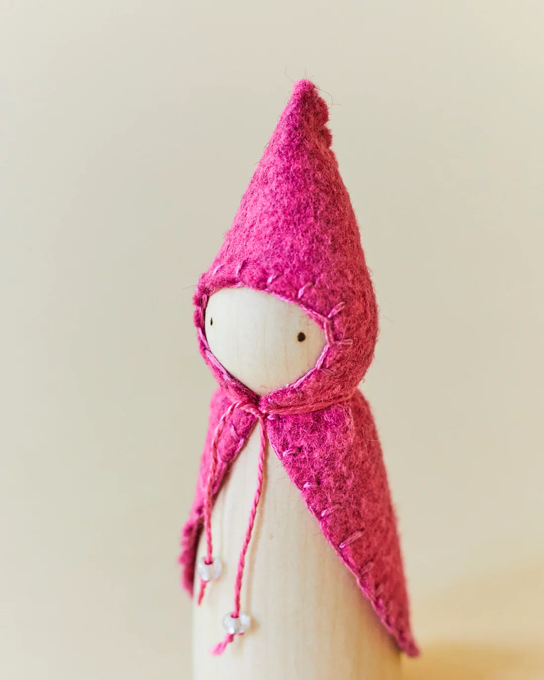 Wonderheart Pink Wooden Gnome