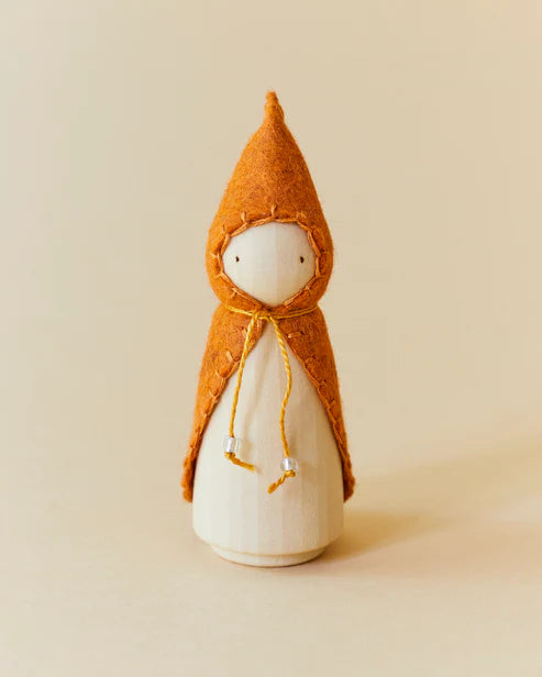 Wonderheart Orange Wooden Gnome