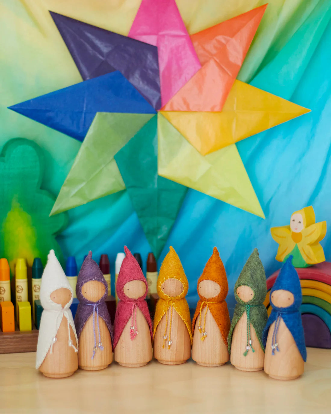 Wonderheart Colours of the Week Wooden Gnome Set