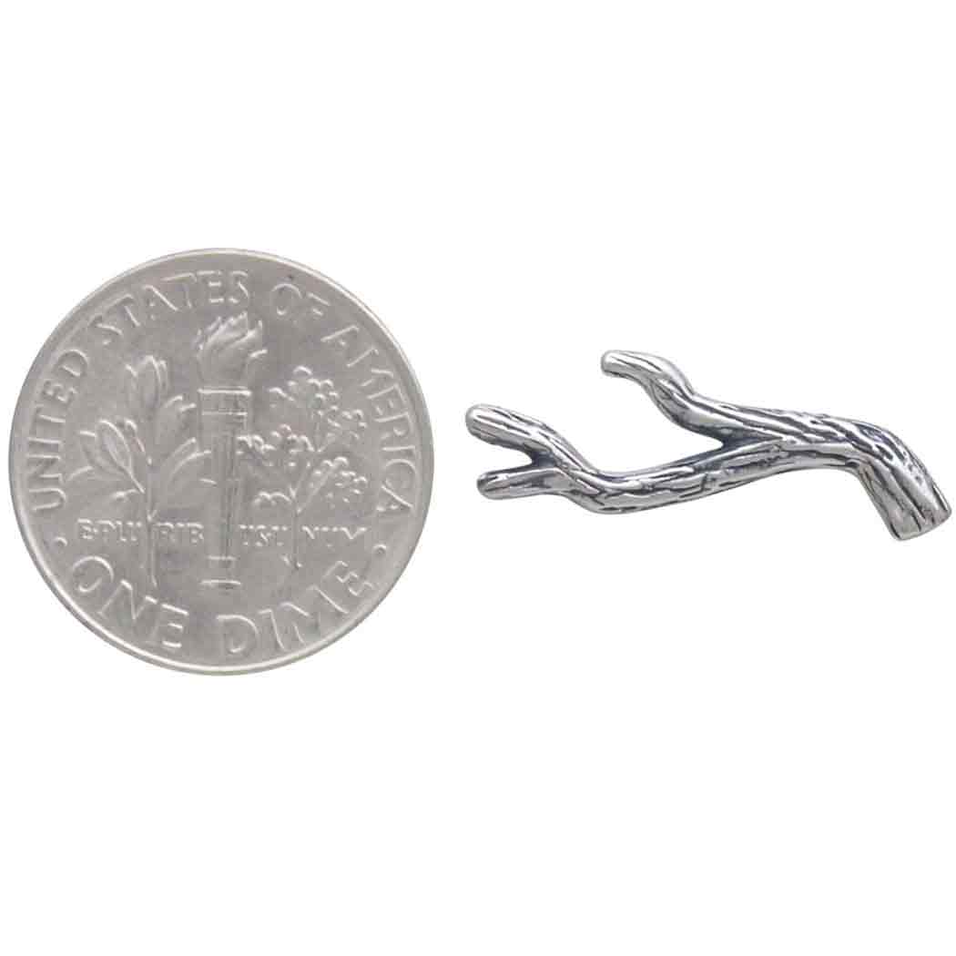 Sterling Silver Branch Post Earrings 13x12mm